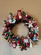 14” Handmade Vintage Wooden Christmas Ornament Wreath picture