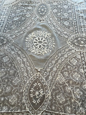 Antique Vintage Lace- FRENCH NORMANDY LACE TABLE TOPPER - CRIB COVERLET picture