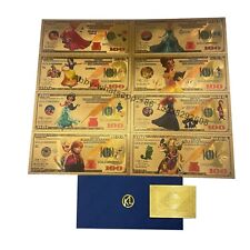 8pcs Princess serie 24k gold Plated Banknote Cartoon Anime Collectibles picture