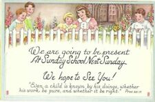Church Sunday School Religious Postcard 