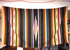 ANTIQUE VINTAGE MEXICO Mexican Saltillo Serape Wool Blanket Textile picture