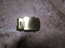 GENUINE MILITARY ISSUE GOLD COLOR SOLID BRASS BELT BUCKLE MENS MADE IN USA OLDER picture