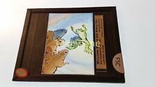 FSC Glass Magic Lantern Slide Photo TWO SQUIRRELS AND TWO MICE WATCH FROG picture