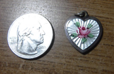 Vintage Enamel Slider Medal, Sterling Silver, Miraculous Medal, Scapular Medal picture