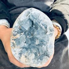 5.28LB Natural Beautiful Blue Celestite Crystal Geode Cave Mineral Specim 2400g picture