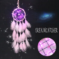 LED Dream Catcher Hanging Wall Catchers Feather Handmade Home Decor Girls Gift picture