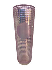 Starbucks 2020 Christmas Tumbler Pink Iridescent Grid Disco Venti Cup NO STRAW picture