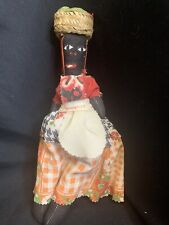 Handmade 11” VTG Jamaican Cloth Rag Doll Black Folk Art ONE OF A KIND picture