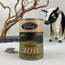 FORD TRACTOR 300 Engine Oil Can Paper Coin Bank Vintage Advertising 3