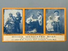 1880s HOOD's MEDICATED SOAP Advertising Flyer Trade Card Era SARSAPARILLA picture