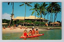 Honolulu HI-Hawaii, Halekulani Hotel, Family in the Water, Vintage Postcard picture