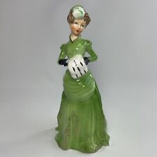 Vintage Victorian Lady Figurine Statue in Green Dress  As Is SEE picture