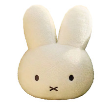 New Beige White HUGE Miffy Mascot Rabbit Face Sleeping Cushion Hug Bed Pillow picture