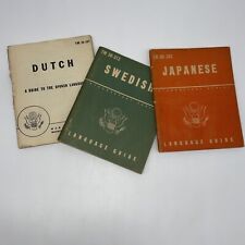 1943 WWII Language Guides Japanese Dutch Swedish Introductory Series War Dept picture