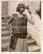 Virgil Celebration ID'd Roman Soldier Costume Mask Girl CA Vtg 1930 Press Photo picture