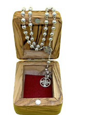 Vintage catholic rosary beads sterling silver with the Jeruslem cross picture