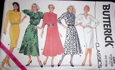 Vtg 80's Butterick Pattern 4364 Long Sleeve Dress Two Skirts Size 12-16 Uncut picture