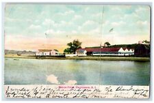 1906 Fields Point Flag Scene Providence Rhode Island RI Posted Vintage Postcard picture