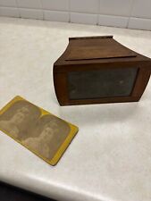 Antique Brewster Style Stereo Viewer & Card picture