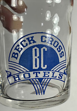 BC Beck Cross Hotel Water Glass Kansas  Missouri Colorado C 1940’s enamel acl picture
