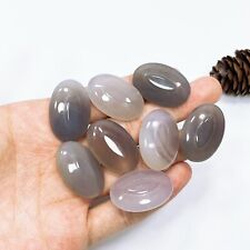 5PCS Natural Gray Agate Palm Crystal Quartz Raw Stone Mineral Message Tool picture