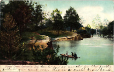 1906 Pigeon Creek Greenway Evansville Indiana Canoe Boat Antique Postcard picture