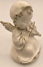 Vintage Ceramic Angel Figurine Plays Violin Christmas Decor picture