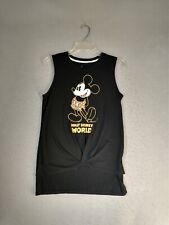 Disney Womens Top Small Black Mickey Mouse Sleeveless Round Neck Pullover Shirt picture