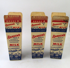 3 Vtg NOS Milk Carton/Containers. Barnum's Creamery, MN Wax Paper. Cottage Core picture