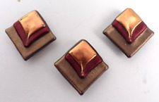 Art Resin like Button Covers Copper Gold Brass Tone Painted Set of 3 Square picture