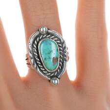 sz7 Vintage Native American silver turquoise ring picture