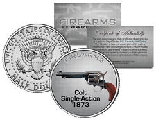 COLT SINGLE-ACTION 1873 Gun Firearm Kennedy Half Dollar US Colorized Coin picture