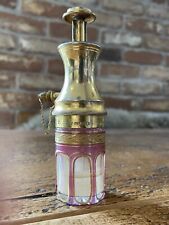 Molinard French Gilt Metal & Cranberry Flashed Faceted Glass Perfume Atomiser picture