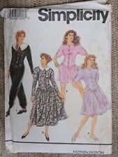 1991 Simplicity Sewing Pattern 7616 Misses 10-16 Dress Jumpsuit UNCUT picture
