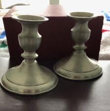 Pair of Vintage Tharpe Company Solid Brass Candlesticks picture