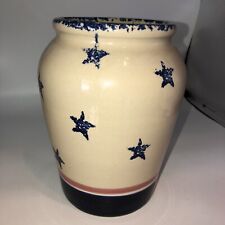 Yesteryears Marshall Stars Pottery Crock Nice Vase Or Utensils Holder Fun picture
