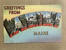 Postcard Waterville ME Maine Large Letter Greetings Vintage Linen picture