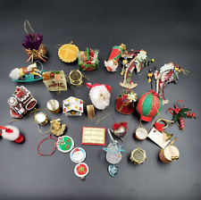 Vintage Christmas Ornament Lot Tree Decorations Tin Wood Felt Misc Mixed 27 PC picture