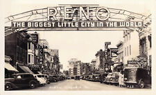 RPPC Busy Street Scene c1930s Reno Arch  Nevada Club  Herz Jewelry  picture