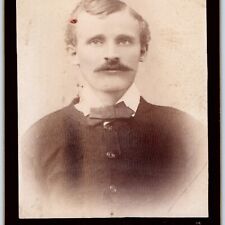 c1880s Redding, Cal. Man Mustache Cabinet Card Photo Yreka, California CA B15 picture
