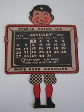 EN-AR-CO Motor Oil White Rose Gasoline vintage 1934 advertising calendar picture
