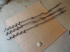 3 PICKET QUEUE PIG BARBED WIRE SLICES WW1 WW2 WWI 3 BEARDED WIRE SCREW PICKET picture
