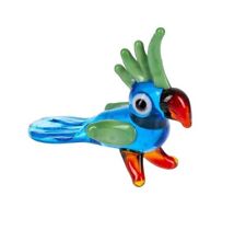 Ganz World Miniature Glass Collectible Figurine Blue & Green COCKATIEL BIRD 1