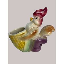 Colorful Antique Rooster Planter READ 6”x7” picture