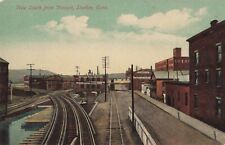 View South from Viaduct Shelton Connecticut CT Railroad Tracks c1910 Postcard picture