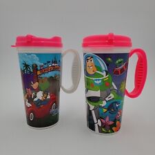 2x Walt Disney World WDW Resorts Rapid Fill Mug Cups W/ Pink Lids picture