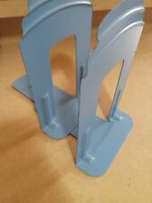 Vintage Demco Bookends Art Deco Style Metal Steel Library MCM Blue RARE picture