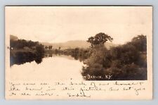 New Berlin NY-New York RPPC, Scenic Unadilla River, Vintage c1907 Postcard picture