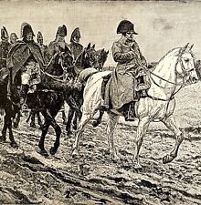 Napoleon Retreats From Russia 1888 Victorian Antique Military Print DWT4C picture