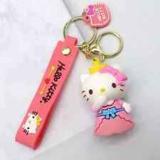 100pc Hello Kitty Keychain Pink Sakura Charm 3D Figure Hello Kitty SHIP FROM US picture